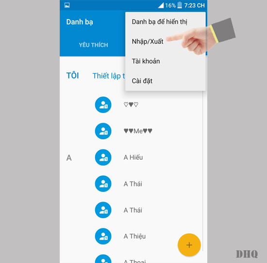 Chọn Nhập/Xuất